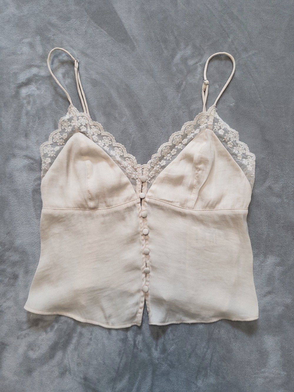 Urban Outfitters Lace-Trim Cami in Ivory Cream